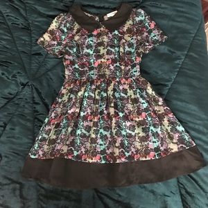 Flower print collard dress